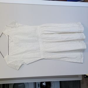 frenchi white lace backless dress